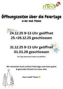 Öffnungszeiten Feiertage