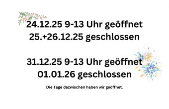 Öffnungszeiten Feiertage